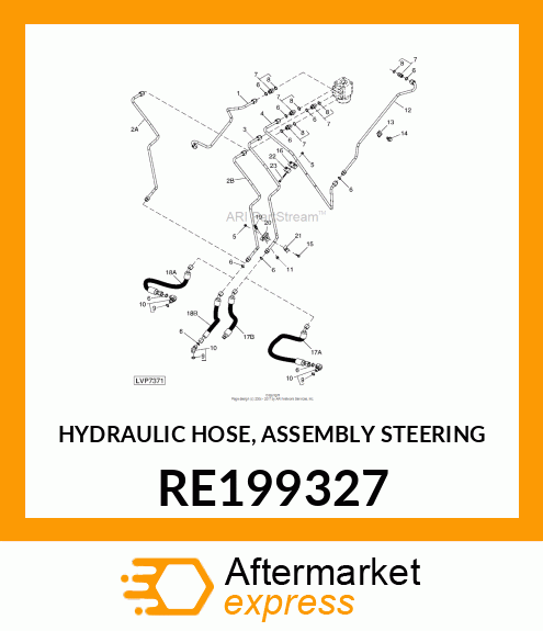 HYDRAULIC HOSE, ASSEMBLY STEERING RE199327