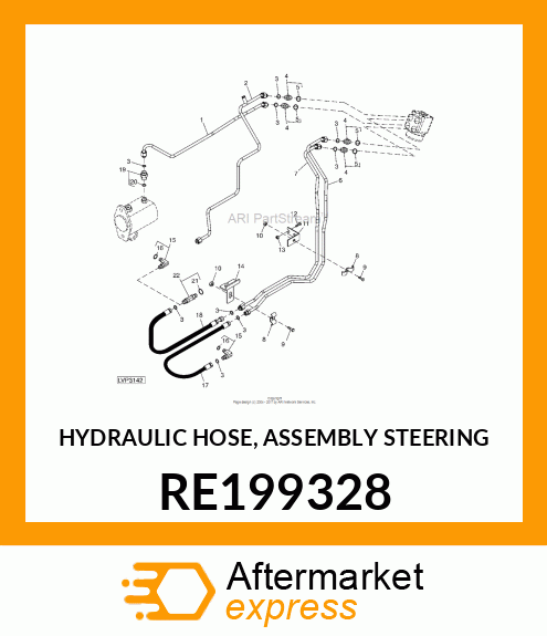 HYDRAULIC HOSE, ASSEMBLY STEERING RE199328