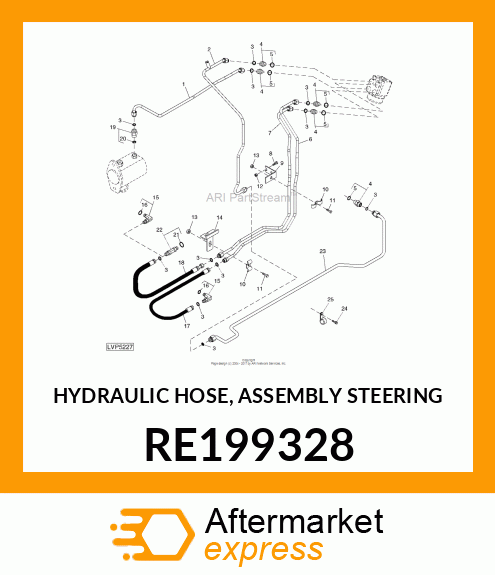 HYDRAULIC HOSE, ASSEMBLY STEERING RE199328