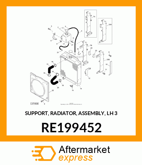 SUPPORT, RADIATOR, ASSEMBLY, LH 3 RE199452