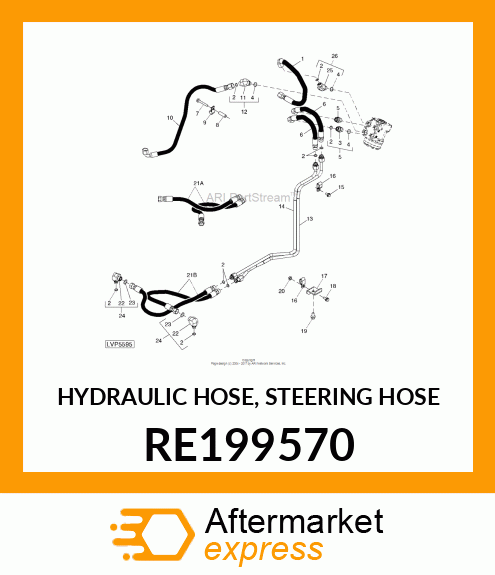 HYDRAULIC HOSE, STEERING HOSE RE199570