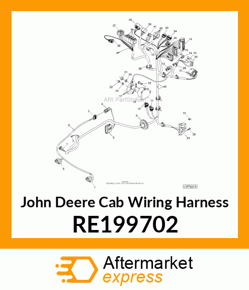 CAB WIRING HARNESS, 5X25 STD CAB F RE199702