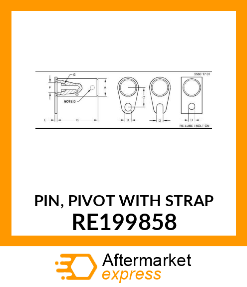 PIN, PIVOT WITH STRAP RE199858