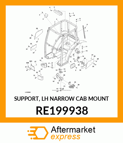 SUPPORT, LH NARROW CAB MOUNT RE199938