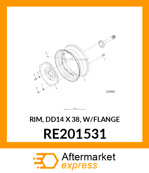 RIM, DD14 X 38, W/FLANGE RE201531