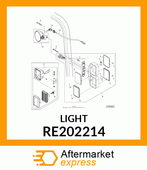 LAMP, WARNING/TAIL, RH RE202214