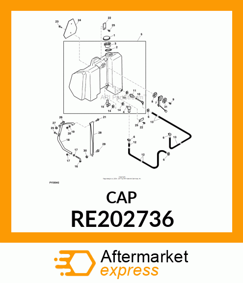 FILLER CAP, FUEL TANK RE202736