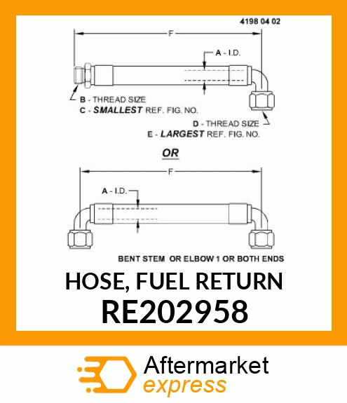 HOSE, FUEL RETURN RE202958