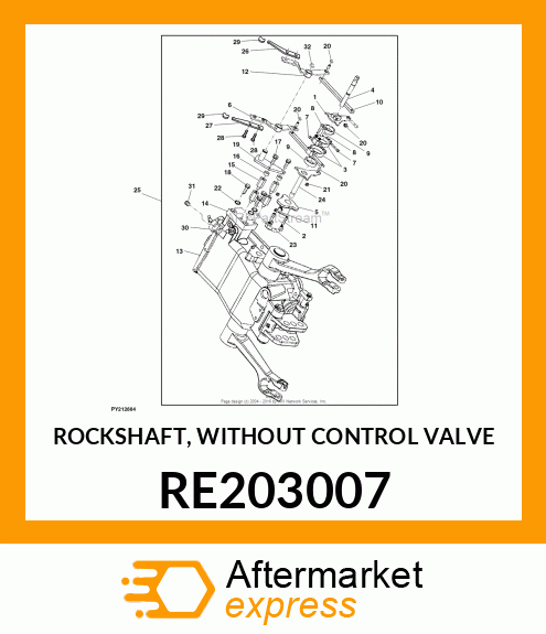 ROCKSHAFT, WITHOUT CONTROL VALVE RE203007