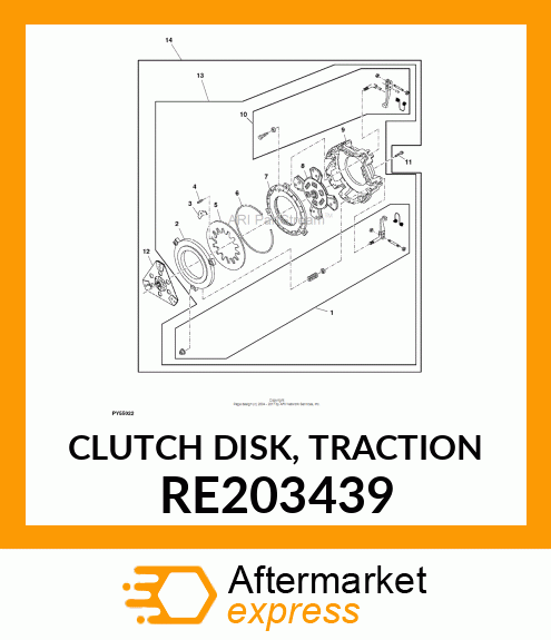 CLUTCH DISK, TRACTION RE203439