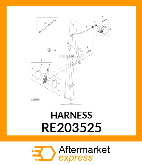 WIRING HARNESS, WORK LAMP RE203525