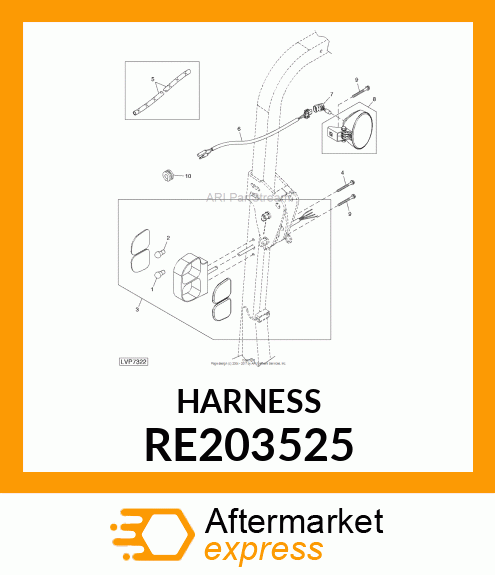 WIRING HARNESS, WORK LAMP RE203525