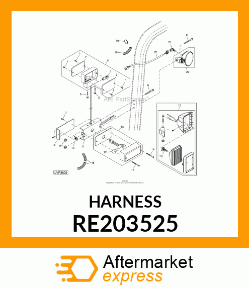 WIRING HARNESS, WORK LAMP RE203525