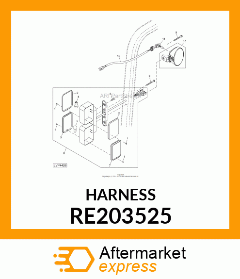 WIRING HARNESS, WORK LAMP RE203525