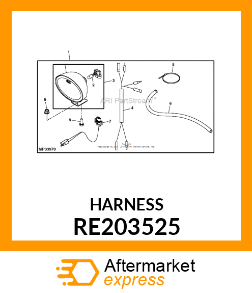 WIRING HARNESS, WORK LAMP RE203525