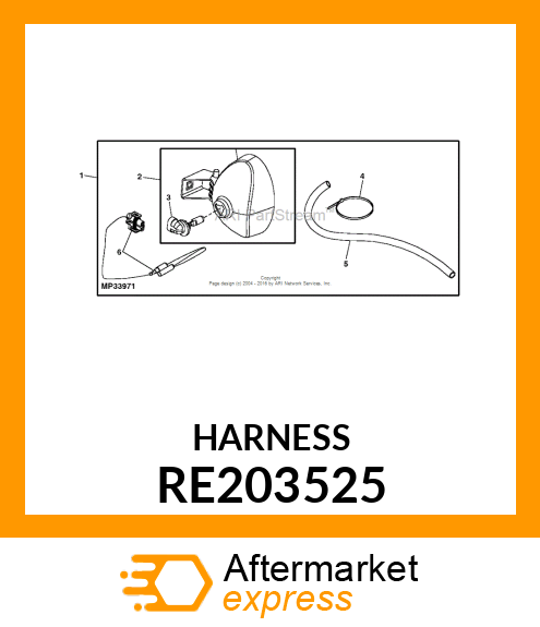 WIRING HARNESS, WORK LAMP RE203525