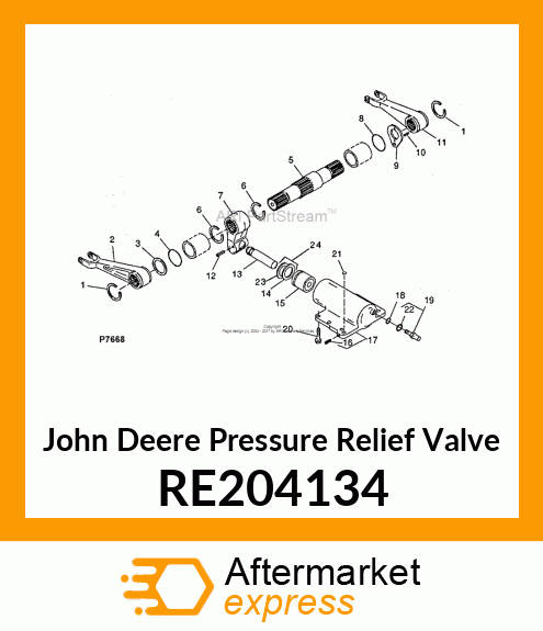 PRESSURE RELIEF VALVE, ROCKSHAFT SU RE204134