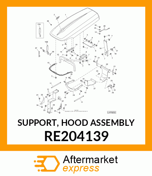 SUPPORT, HOOD ASSEMBLY RE204139