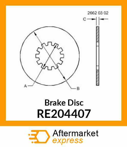 DISK, BRAKE, WITH FACING RE204407