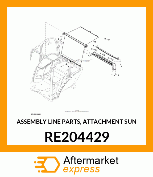 ASSEMBLY LINE PARTS, ATTACHMENT SUN RE204429