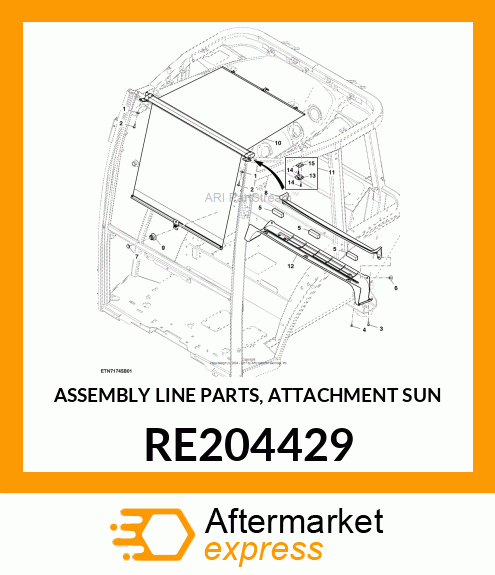 ASSEMBLY LINE PARTS, ATTACHMENT SUN RE204429