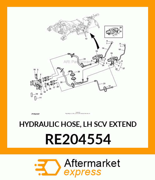 HYDRAULIC HOSE, LH SCV EXTEND RE204554