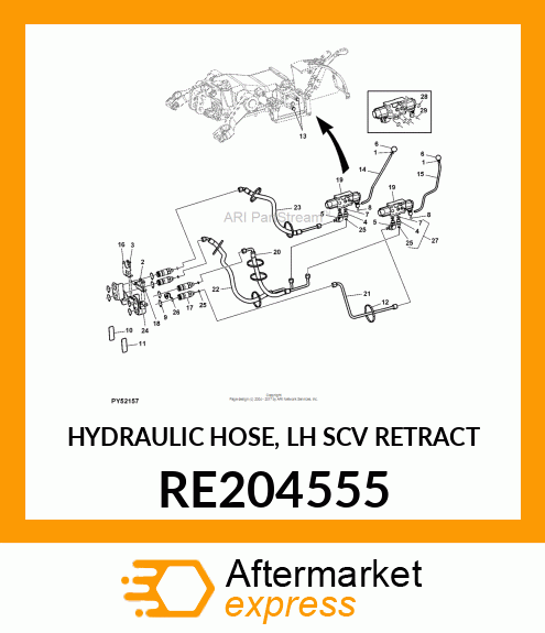 HYDRAULIC HOSE, LH SCV RETRACT RE204555