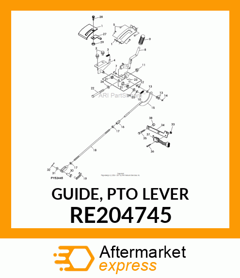 GUIDE, PTO LEVER RE204745