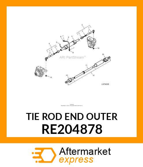 TIE ROD END, OUTER ASSEMBLY RE204878