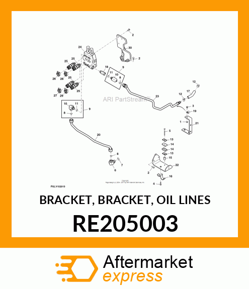 BRACKET, BRACKET, OIL LINES RE205003