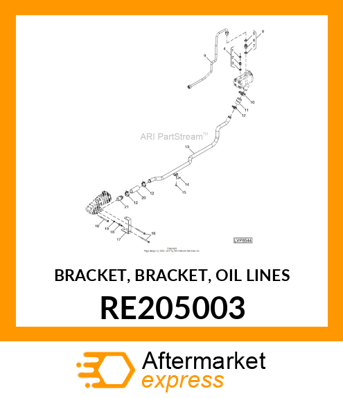 BRACKET, BRACKET, OIL LINES RE205003