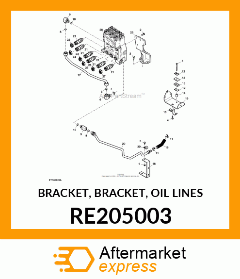 BRACKET, BRACKET, OIL LINES RE205003