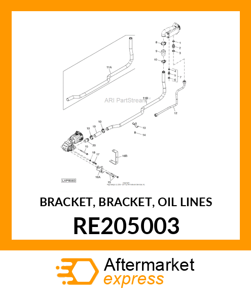 BRACKET, BRACKET, OIL LINES RE205003