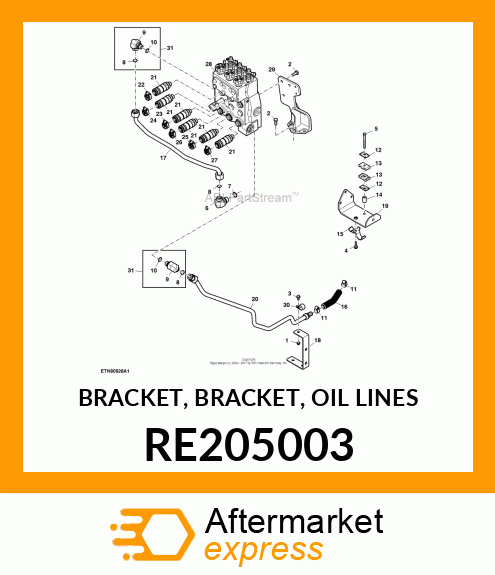 BRACKET, BRACKET, OIL LINES RE205003