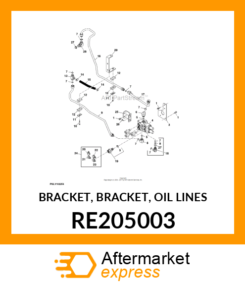 BRACKET, BRACKET, OIL LINES RE205003