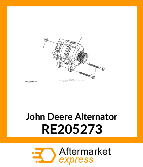 ALTERNATOR, ALTERNATOR, 90 AMP RE205273