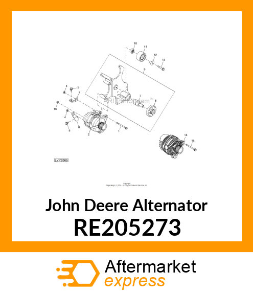 ALTERNATOR, ALTERNATOR, 90 AMP RE205273