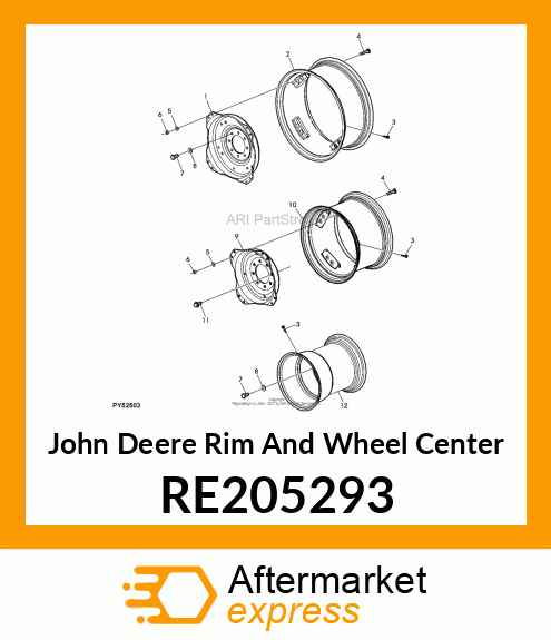 WHEEL ASSEMBLY, 2 POS, 16.1XSW18C RE205293