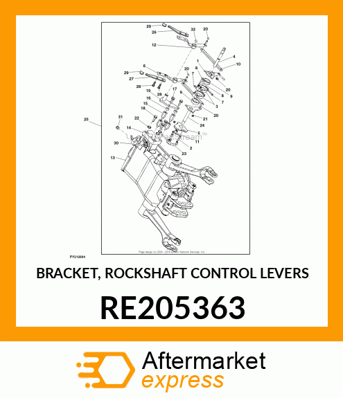 BRACKET, ROCKSHAFT CONTROL LEVERS RE205363