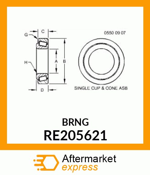 TAPERED ROLLER BEARING, ASSEMBLY, W RE205621