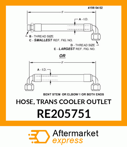 HOSE, TRANS COOLER OUTLET RE205751