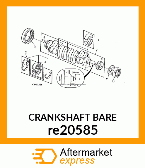 KIT,CRANKSHAF 4CYL.LONG NOZE,IRON re20585