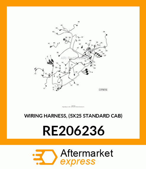 WIRING HARNESS, (5X25 STANDARD CAB) RE206236