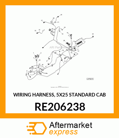 WIRING HARNESS, (5X25 STANDARD CAB) RE206238