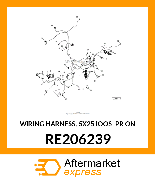 WIRING HARNESS, (5X25 IOOS) PR ON RE206239