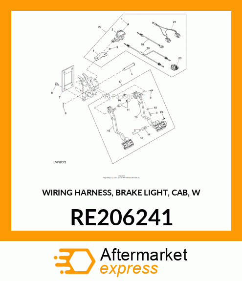 WIRING HARNESS, BRAKE LIGHT, CAB, W RE206241