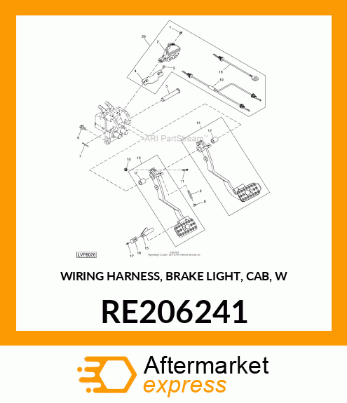 WIRING HARNESS, BRAKE LIGHT, CAB, W RE206241