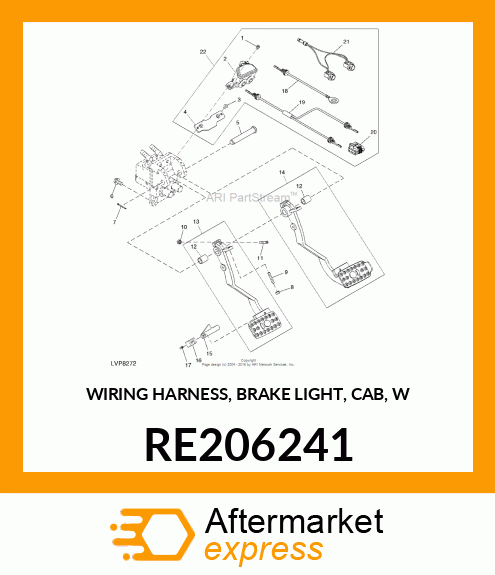 WIRING HARNESS, BRAKE LIGHT, CAB, W RE206241