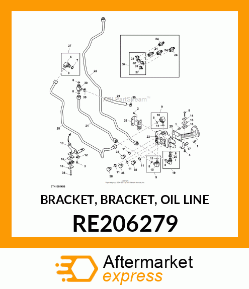 BRACKET, BRACKET, OIL LINE RE206279