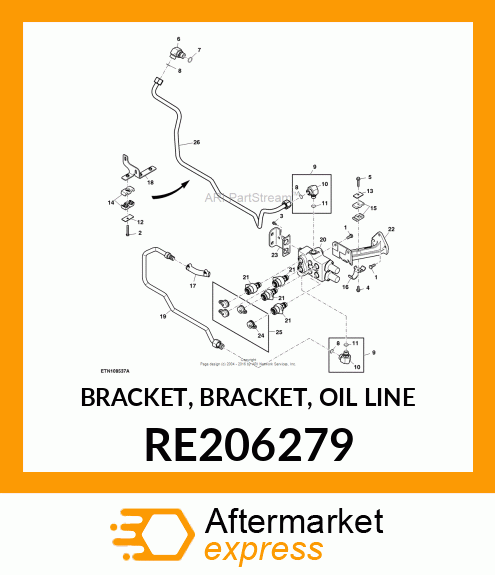 BRACKET, BRACKET, OIL LINE RE206279